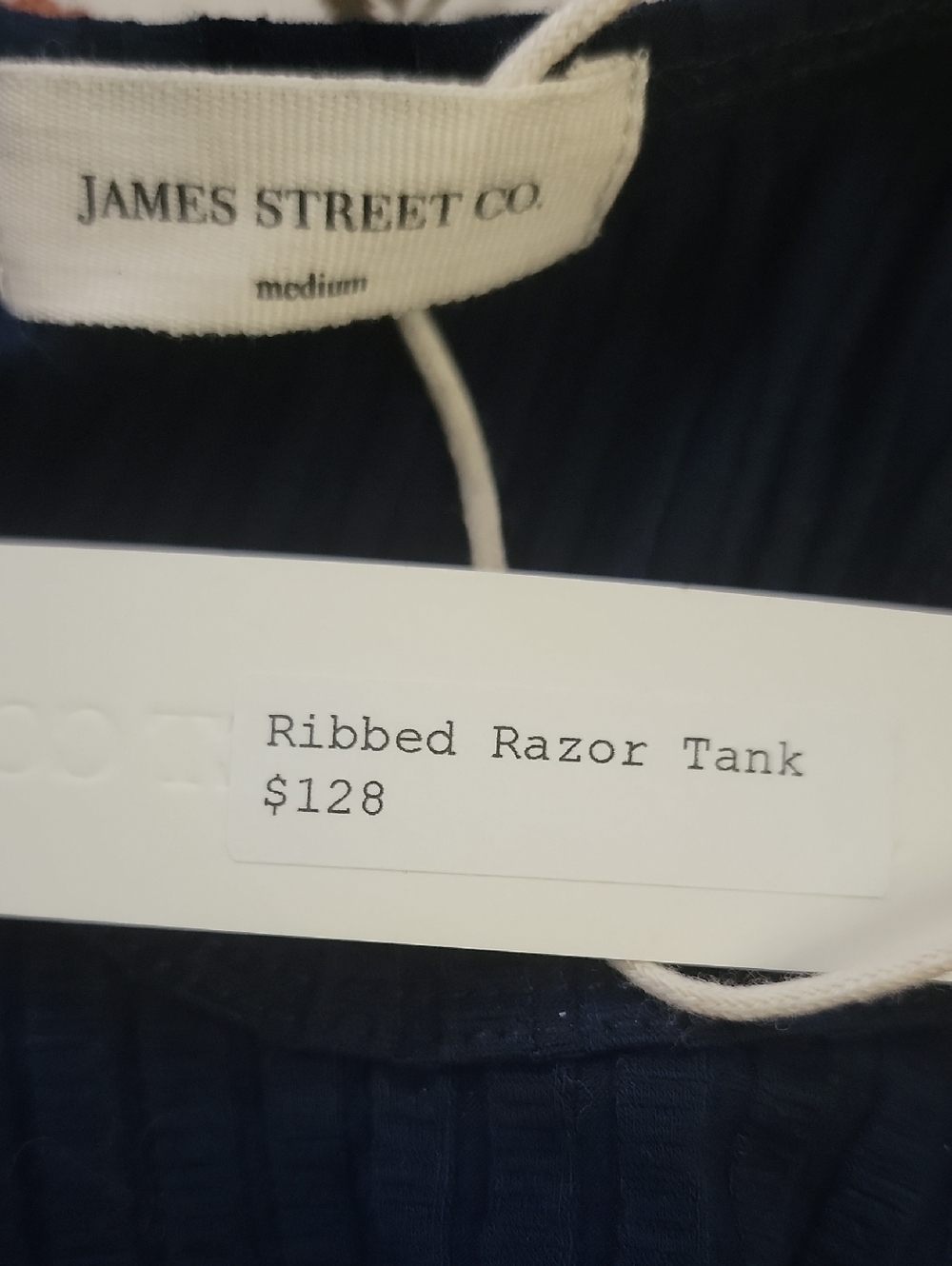 James Street Co Ribbed Razor Tank in Blue Medium NWT - Picture 4 of 5